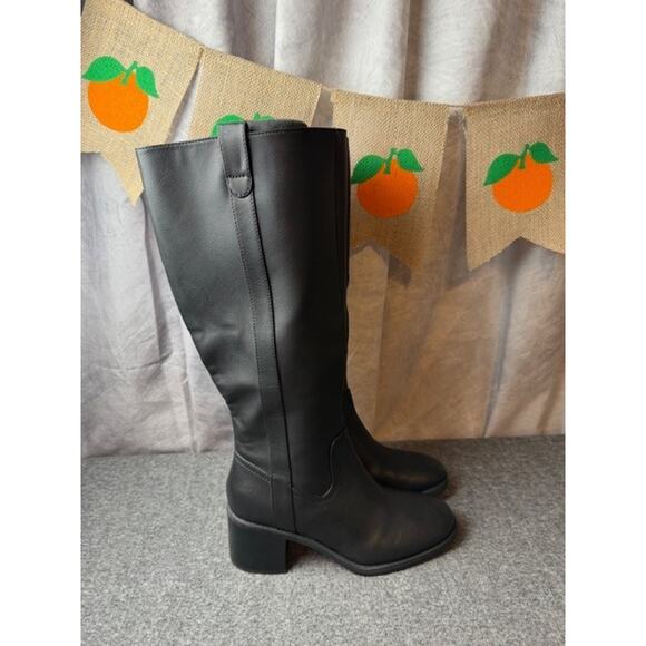 B.O.C. Born Fiona Knee High Boot Black Tall Chunky Block Heel Size 8.5M NEW - Picture 1 of 7